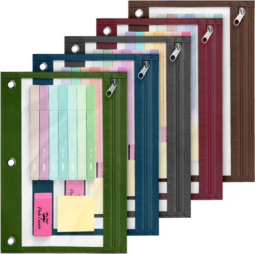 Vista 13 de Mr. Pen - Estuche para lápices de 2 piezas - Estuche con cremallera para lápices para carpeta de 3 anillas