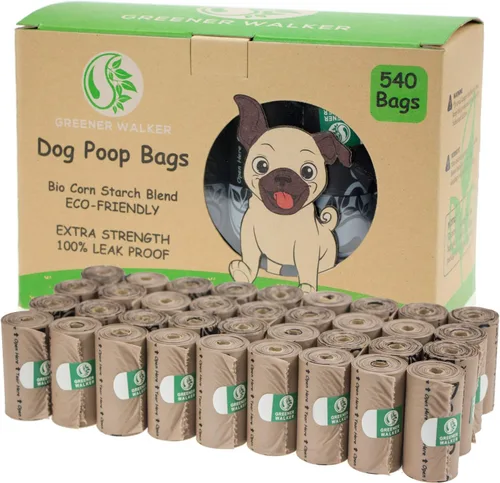 Vista 7 de GREENER WALKER Bolsas de basura para perros, 540 bolsas, extragruesas, fuertes, 100% a prueba de fugas, bolsas de basura de perro (verde oscuro)
