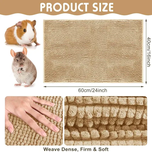 Vista 2 de Amylove 4 piezas de forro para jaula de conejillo de indias, ropa de cama para conejillo de indias, alfombrilla para puerta de perro para patas
