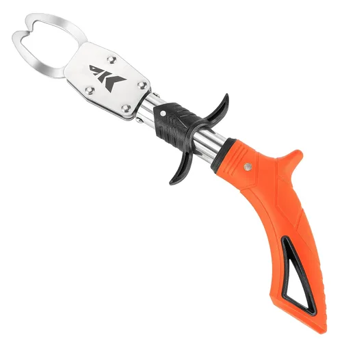 Vista 7 de KastKing Paradox 9" Lip Grip, herramienta de aterrizaje de peces de acero inoxidable resistente a la corrosión con mango de elastómero