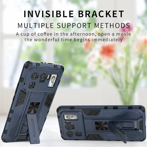 Vista 3 de Asuwish Funda de teléfono para Xiaomi Mi 11 Ultra 5G con protector de pantalla de vidrio templado y soporte delgado híbrido resistente con soporte