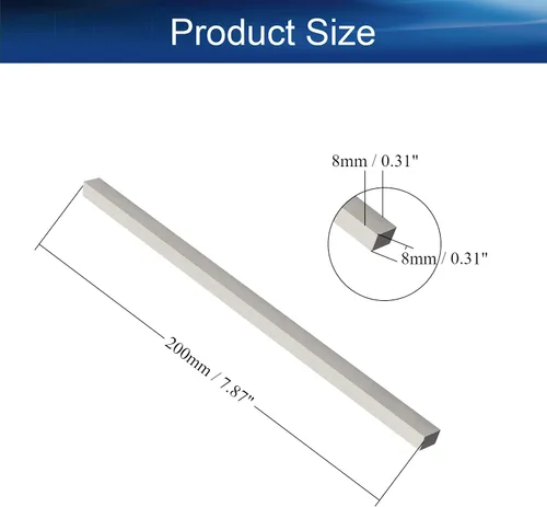 Vista 2 de Auniwaig Torno HSS - Brocas de herramientas de corte cuadradas, barra de torno rectangular para cortador de moscas, en blanco de 0.315 in x 0.315 in