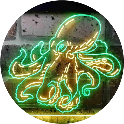 Vista 19 de ADVPRO Octopus Ocean Display Room Dual Color LED Neon Sign Azul y Rojo 12 x 8 pulgadas st6s32-i3734-br