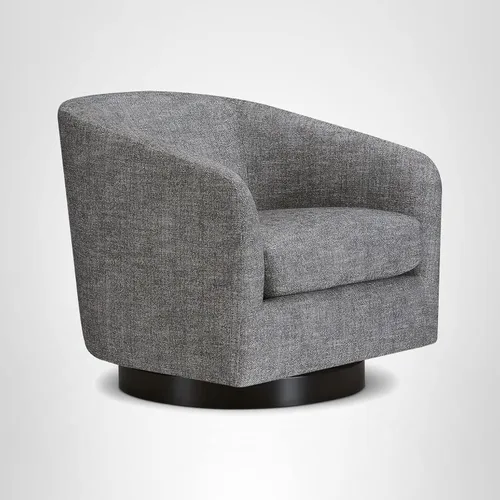 Vista 52 de CHITA - Silla giratoria decorativa, tapizada en terciopelo con certificación FSC, estilo barril, para sala de estar, completamente ensamblada