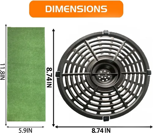 Vista 2 de BeranWung - Bandeja redonda de 5 cuartos de galón para freidora de aire Ultrean 4.2QT/Gowise USA/PowerXL/Dash/Chefman, freidora de aire