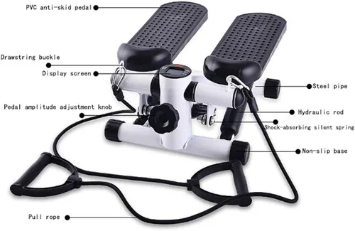 Vista 3 de Mini-Stepper Swing Stepper Aerobic Mini Stepper Leg Toner Toning Workout Low Impact Fitness Gym Machine LCD Display Shows Calories Burned, Workout