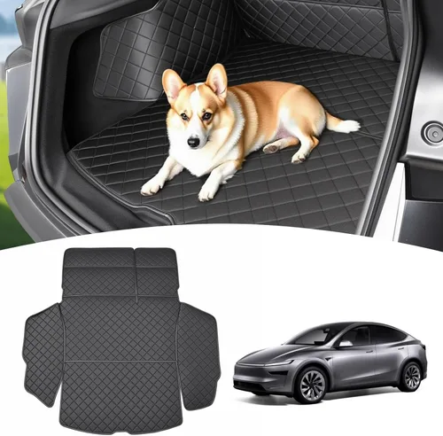 Vista 7 de Topfit Alfombrillas para maletero de Tesla modelo Y, forro de carga, impermeable, protector de asiento de automóvil para todo tipo de clima