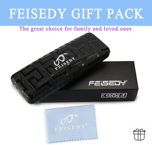 Vista 7 de FEISEDY Gafas cuadradas clásicas sin receta para mujer marco grueso para gafas B2461