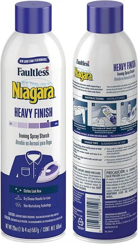 Vista 2 de Spray de almidón pesado (20 onzas, paquete de 6) – Almidón líquido de acabado pesado Niagara – Paquete de spray Iron Aid para ropa y telas