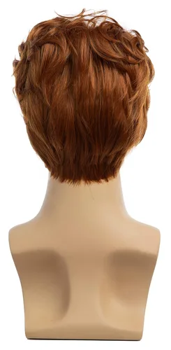 Vista 5 de Pelucas de los hombres corto naranja peluca sintética resistente al calor natural Halloween Cosplay peluca de pelo