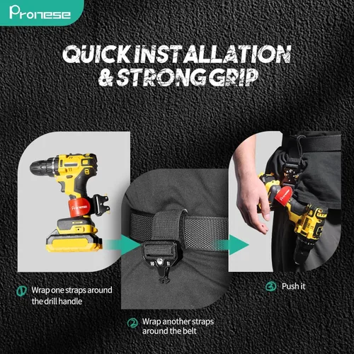 Vista 3 de Destornillador de impacto/funda de taladro eléctrico,Accesorios de cinturón de herramientas para soporte de taladro,Hebilla de cinturón táctica