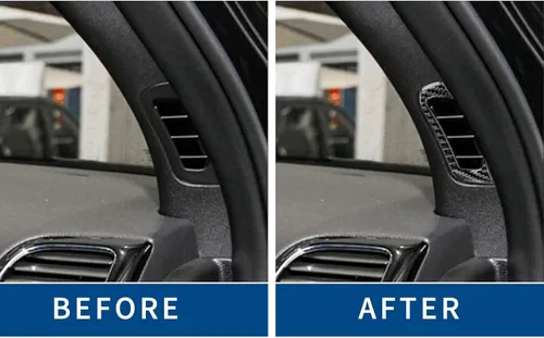 Vista 5 de Adhesivo de fibra de carbono real, panel de salida de aire, accesorios interiores, decoración compatible con Jeep Grand Cherokee 2021, 2020, 2019