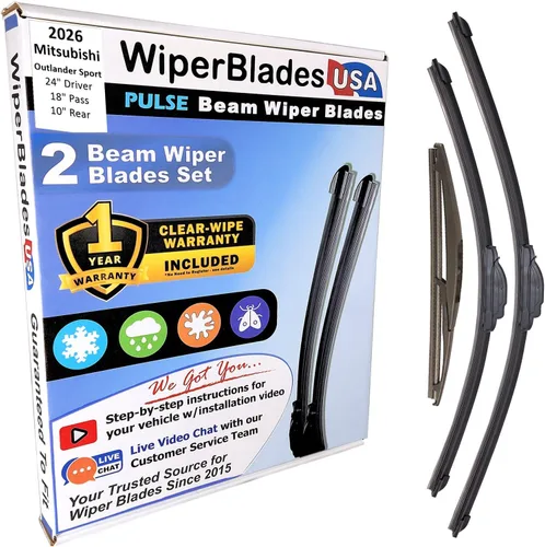 Vista 385 de WiperBladesUSA Juego de limpiaparabrisas con garantía de 1 año compatible con Mitsubishi Montero 1983 (juego de 2) de pulso