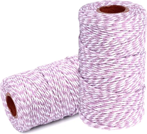 Vista 23 de Cuerda de Hilo de Algodón para Panaderos: 2 Rollos de Cordel para Manualidades Envolver Regalos - 656 Pies de Cordel Negro Blanco para Cocina Cocinar