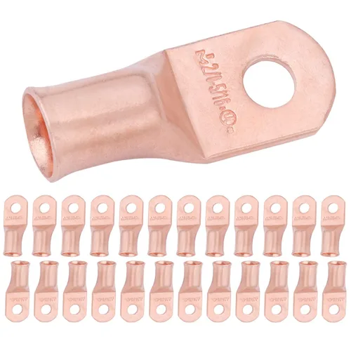 Vista 223 de SELTERM - 5 terminales de anillo resistentes para cable de batería, calibre 1/0 AWG, pernos de 1/2 pulgadas, terminales de calibre 0, ojales