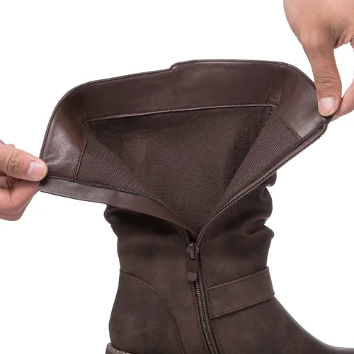 Vista 5 de GLOBALWIN Botas de vestir a media pantorrilla para mujer, botas de motociclista para mujer