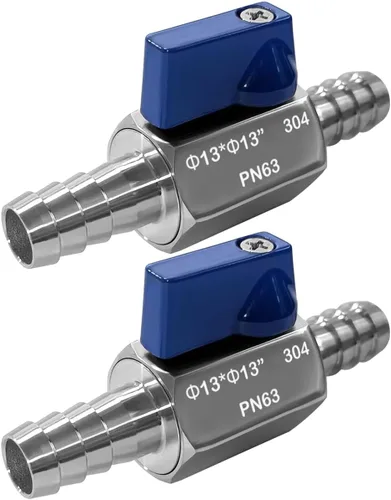 Vista 5 de Beduan Válvula de Bola con Púa de 3/8" de Acero Inoxidable 304 Mini Válvula de Cierre para Manguera de Diámetro Interno 3/8" Agua Gas Combustible