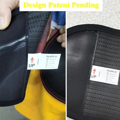 Vista 6 de Tirantes de espalda baja para aliviar el dolor de espalda, cinturón de compresión para hombres y mujeres, soporte lumbar para hernia de disco, Negro