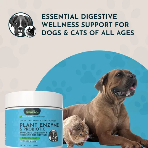 Vista 7 de Animal Essentials Enzimas vegetales y probióticos - Suplemento de absorción de nutrientes digestivos para perros y gatos, mezcla de enzimas
