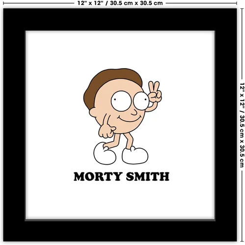 Vista 7 de Trends International Gallery Pops Cartoon Network Rick and Morty - Póster de pared de Morty Smith Big Head, 12 x 12 pulgadas, versión enmarcada