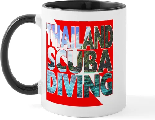 Vista 33 de CafePress Scuba Flag Diver Taza de café de cerámica de 11 oz (11.0 fl oz)