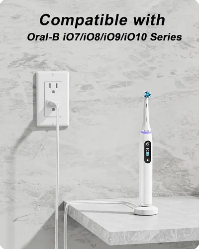 Vista 2 de WUKUR Cargador para cepillo de dientes eléctrico Oral-B serie iO, base de carga magnética para cepillo de dientes eléctrico Oral-B iO Series Blanco