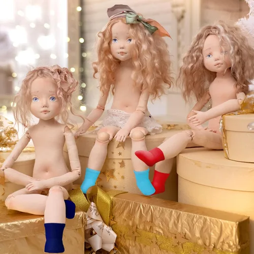 Vista 4 de Zhanmai 9 pares de mini calcetines de muñeca accesorios para muñecas estadounidenses de 18 pulgadas, ropa para accesorios multicolor (simple)