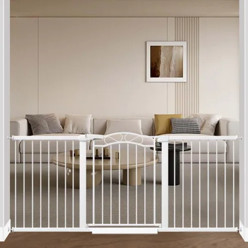 Vista 11 de Fairy Baby Puerta de bebé extra ancha montada a presión para interiores para niños o mascotas, para caminar, sin taladro, puertas largas para perros