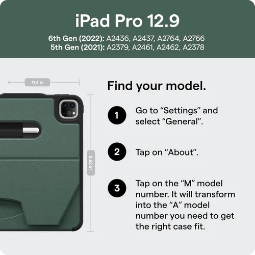 Vista 2 de ZUGU - Funda protectora ultradelgada para iPad Pro de 12.9 pulgadas de 5ª y 6ª generación de 2021/2022 con soporte, cubierta protectora delgada