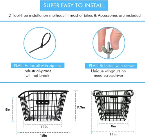 Vista 5 de Cesta de bicicleta trasera, [instalación sin herramientas], cesta de bicicleta para mascotas para estante trasero de carga, con cubierta