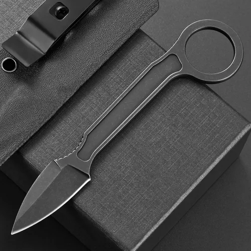 Vista 2 de CCanku C1134 Cuchillo de hoja fija, hoja D2, mango de acero inoxidable, cuchillo de herramienta EDC para supervivencia, campamento al aire libre