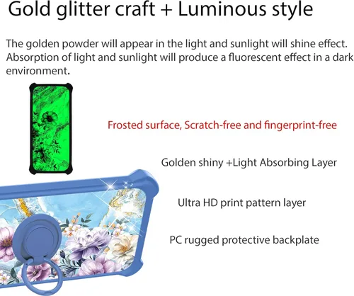 Vista 3 de jioeuinly JSL-SZH - Funda para Huawei Nova Y91, compatible con Huawei Nova Y91, con protector de pantalla de vidrio templado, policarbonato duro +