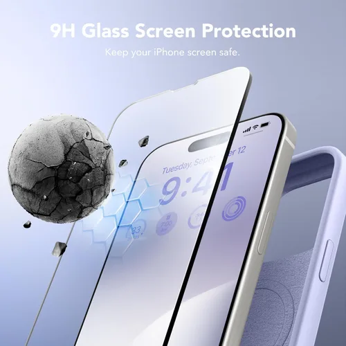 Vista 1713 de GONEZ Funda magnética para iPhone 14, compatible con Magsafe, con protector de pantalla + protector de cámara, forro de microfibra antiarañazos