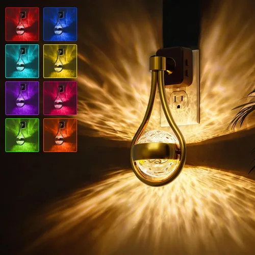 Vista 63 de Luz nocturna para enchufar en la pared, regulable, con sensor crepuscular, 3 colores de luz, blanco suave, blanco frío y ámbar, brillo ajustable