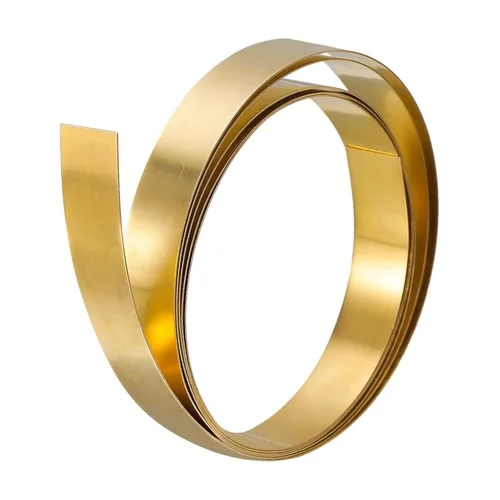 uxcell Rollo de hoja de latón, 78.740 in x 0.394 in x 0.008 in rollo de lámina de latón tira de latón para manualidades, reparaciones eléctricas,