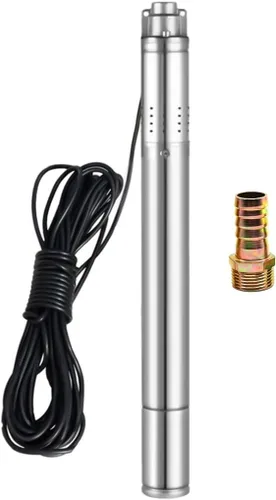Bomba sumergible de pozo profundo de 2 pulgadas, bomba de pozo profundo de 1/2 HP 220V con cable de 33 pies | Elevación de 164 pies, 4.4 GPM, bomba