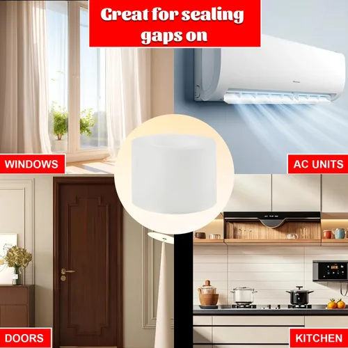 Vista 5 de Cinta Transparente de Sellado Meteorológico para Ventanas 2 Pulgadas x 16.5 Pies Burletes Libres de Residuos Cinta Transparente de Aislamiento