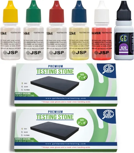 Kit de prueba de joyería de oro y plata 10K 14K 18K 22K 24K para comprobar metales preciosos 999 925 de desecho