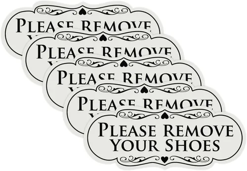 Vista 32 de Por favor, quítese los zapatos - Letrero de diseño