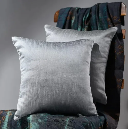 Vista 29 de Juego de 2 almohadas decorativas plateadas para sofá de 24 x 24 pulgadas, almohadas grandes de lujo para sofá, almohada de granja, fundas