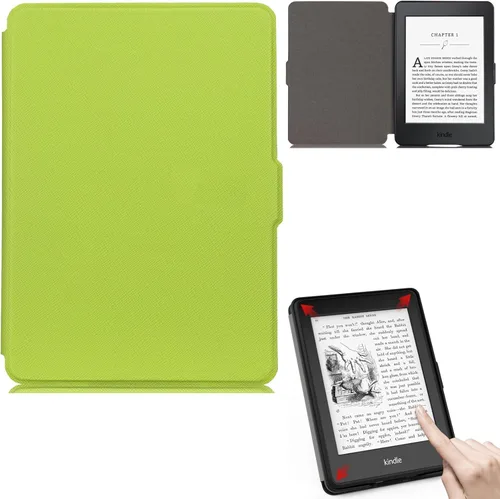 Vista 20 de Funda para Kindle Paperwhite, de piel sintética, con ranuras para tarjetas, con tapa de apagado y encendido automático para Yaxa Kindle Paperwhite