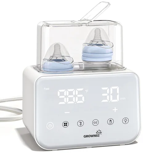 Grownsy - Calentador de biberones rápido 10 en 1, control preciso de temperatura, con pantalla LCD, temporizador, descongelación, esterilización,