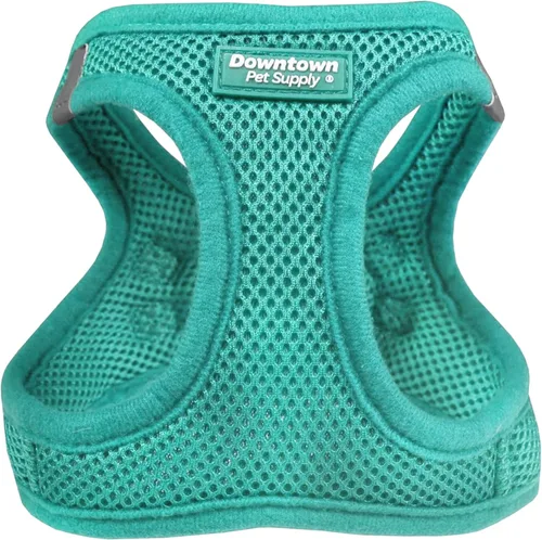 Vista 29 de Downtown Pet Supply Arnés para perro con taza de té para perros y gatos, sin tirones, talla XXS, amarillo atómico, arnés ajustable con tela de malla