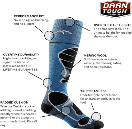 Vista 3 de Darn Tough (Style 1811 Function 5 - Calcetines de nieve para hombre, color negro, talla L)