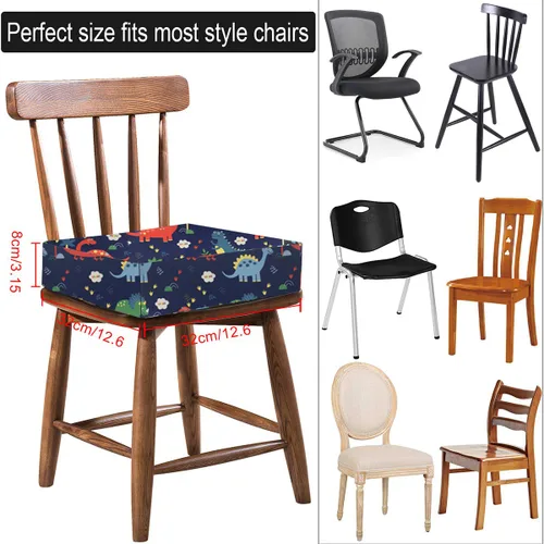 Vista 24 de Asiento elevado para mesa de comedor, soporte más fuerte, doble correas seguras, asiento elevador para silla de cocina, parte inferior