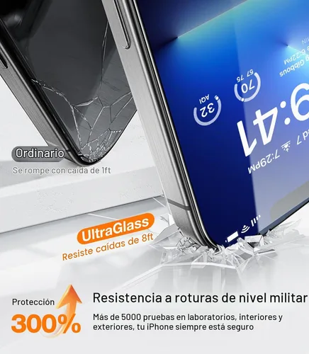 Vista 4 de UltraGlass UNBREAK TOP 9H+ Armor - Protector de pantalla para Google Pixel 10 Pro XL [NO.1 grado militar inastillable] Pixel 10 Pro XL vidrio