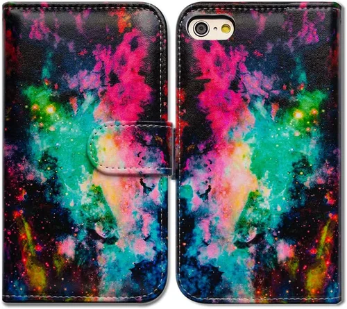 Vista 16 de Bcov Funda para iPhone SE 2022/iPhone SE 3ª Gen/iPhone SE 2020, Funda de piel con tapa de gato blanco y gato negro con ranura para tarjeta