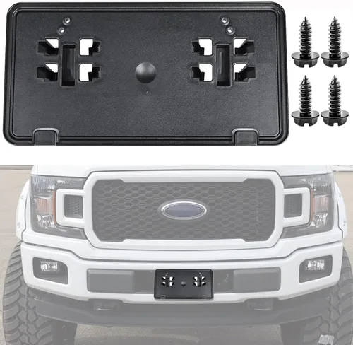 Reemplazo para Soporte de Marco de Placa de Matrícula del Parachoques Delantero 2018-2020 Ford F150 JL3Z17A385BA