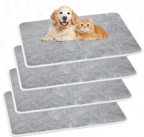Vista 8 de Drydiet - 4 almohadillas transportadoras para gatos reutilizables, color beige, 17 x 11 pulgadas