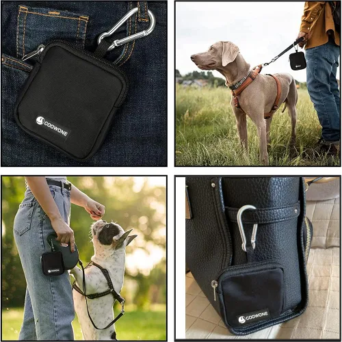 Vista 7 de Bolsa impermeable para golosinas para perros, bolsa de entrenamiento para perros integrada con dispensador de bolsas de excrementos, bolsa de hombro